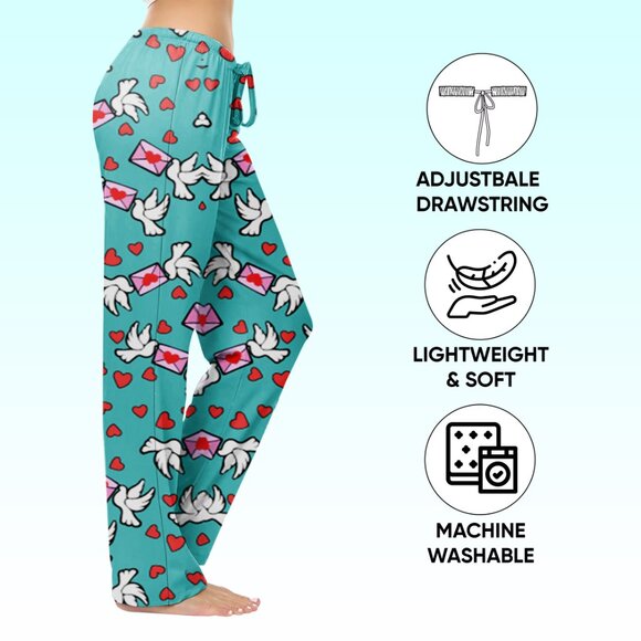 Women's Casual Fun Printed Lightweight Lounge Terry Knit Pajama Bottom Pants - Picture 9 of 16